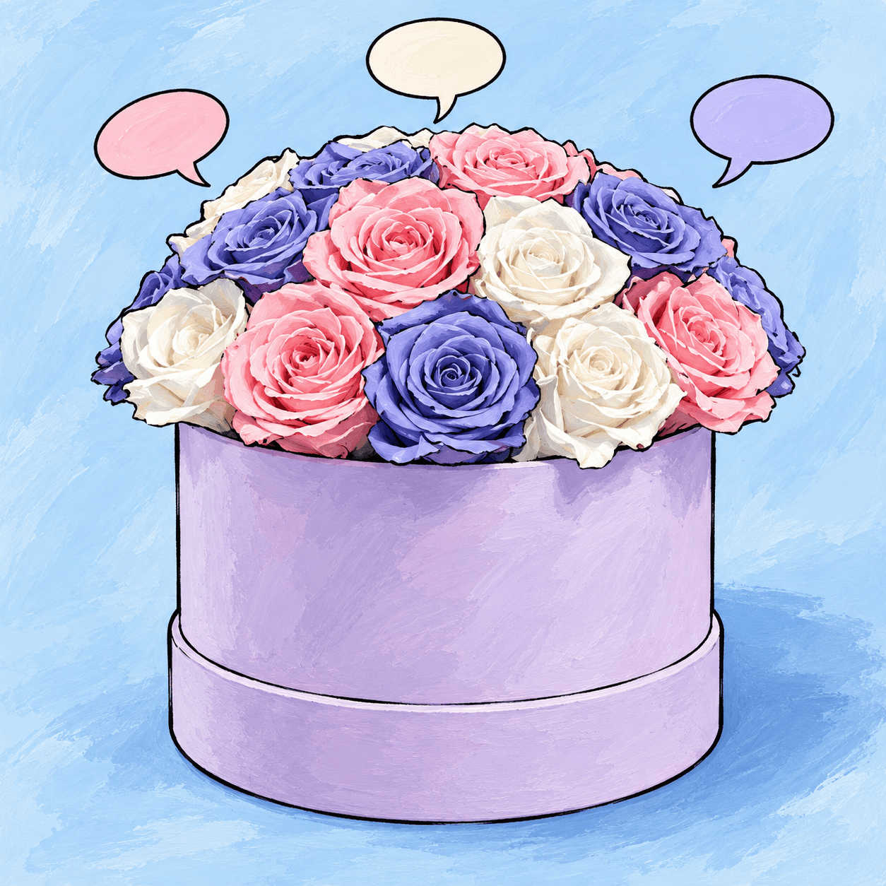 Group Chat: an illustrated Deliverose composition.