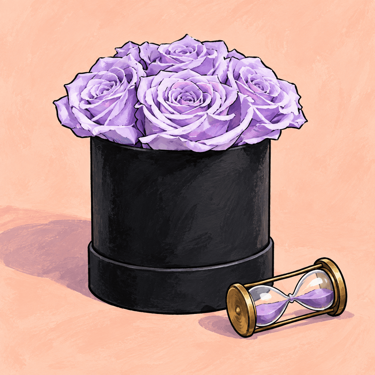 Lavender Later: an illustrated Deliverose composition.