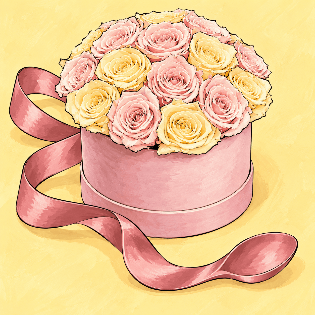 Peach Please: an illustrated Deliverose composition.