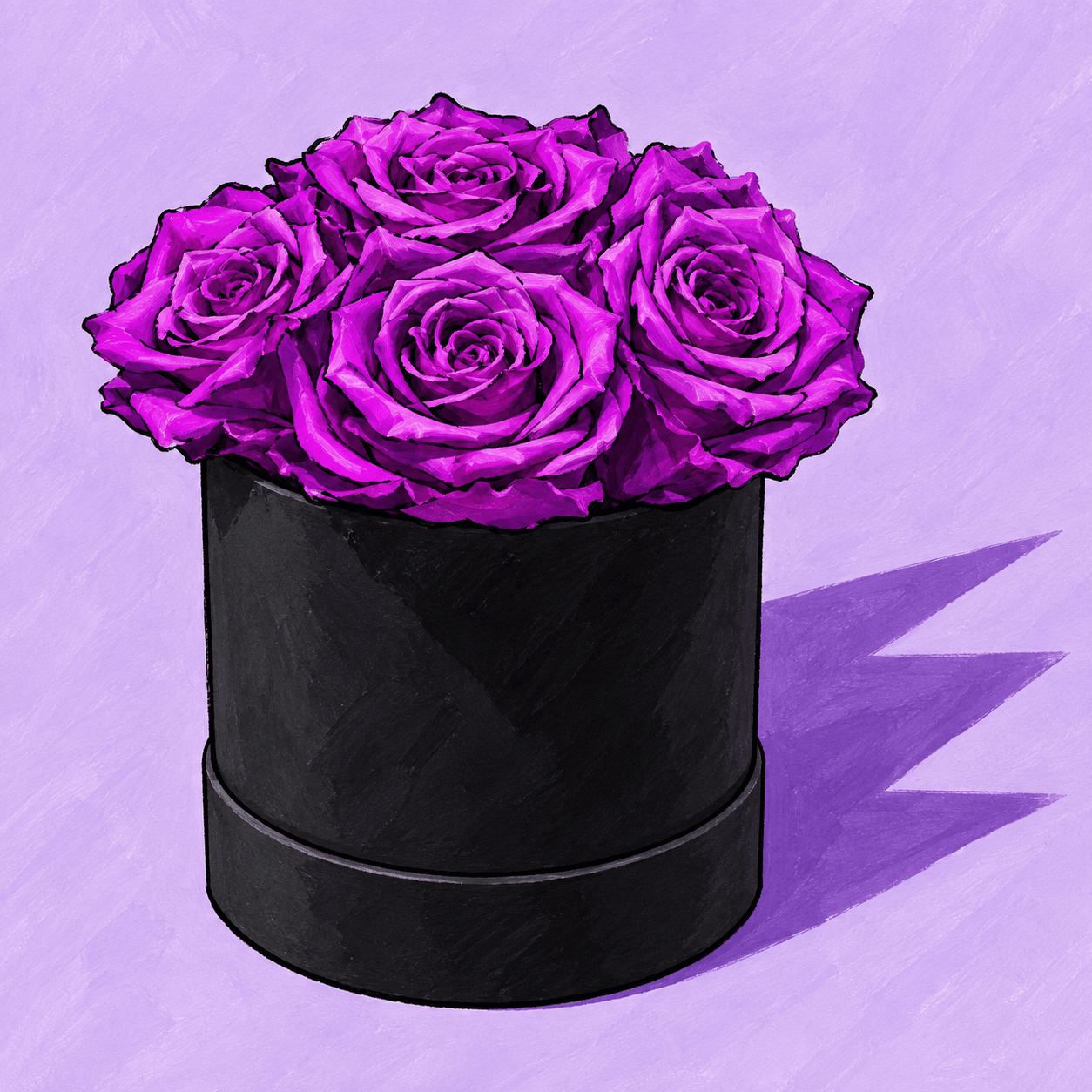Purple Attitude: an illustrated Deliverose composition.