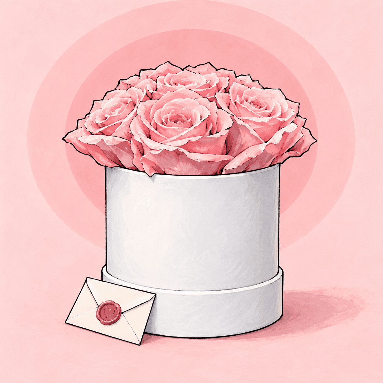 Blush Response: an illustrated Deliverose composition.