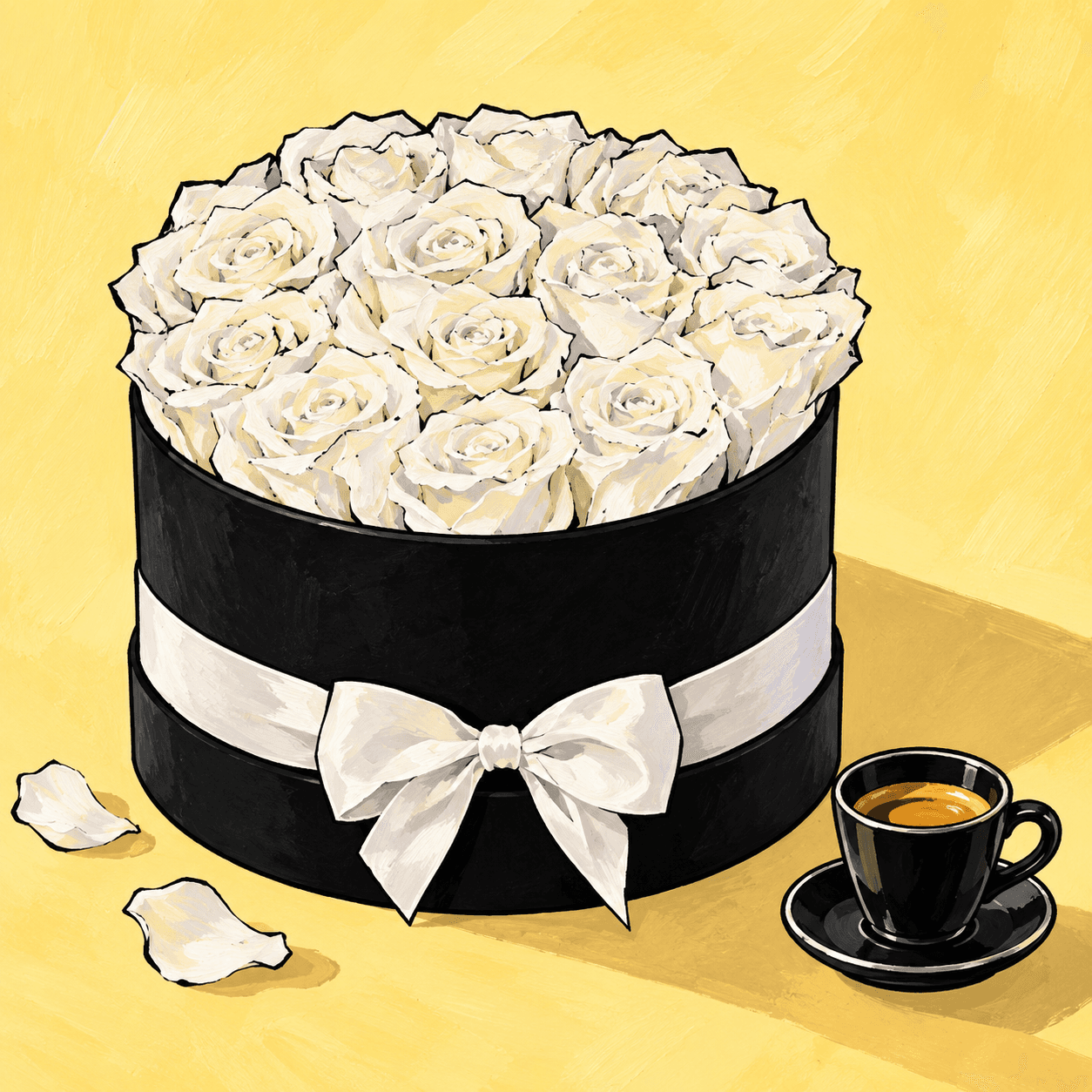Black Tie Breakfast: an illustrated Deliverose composition.