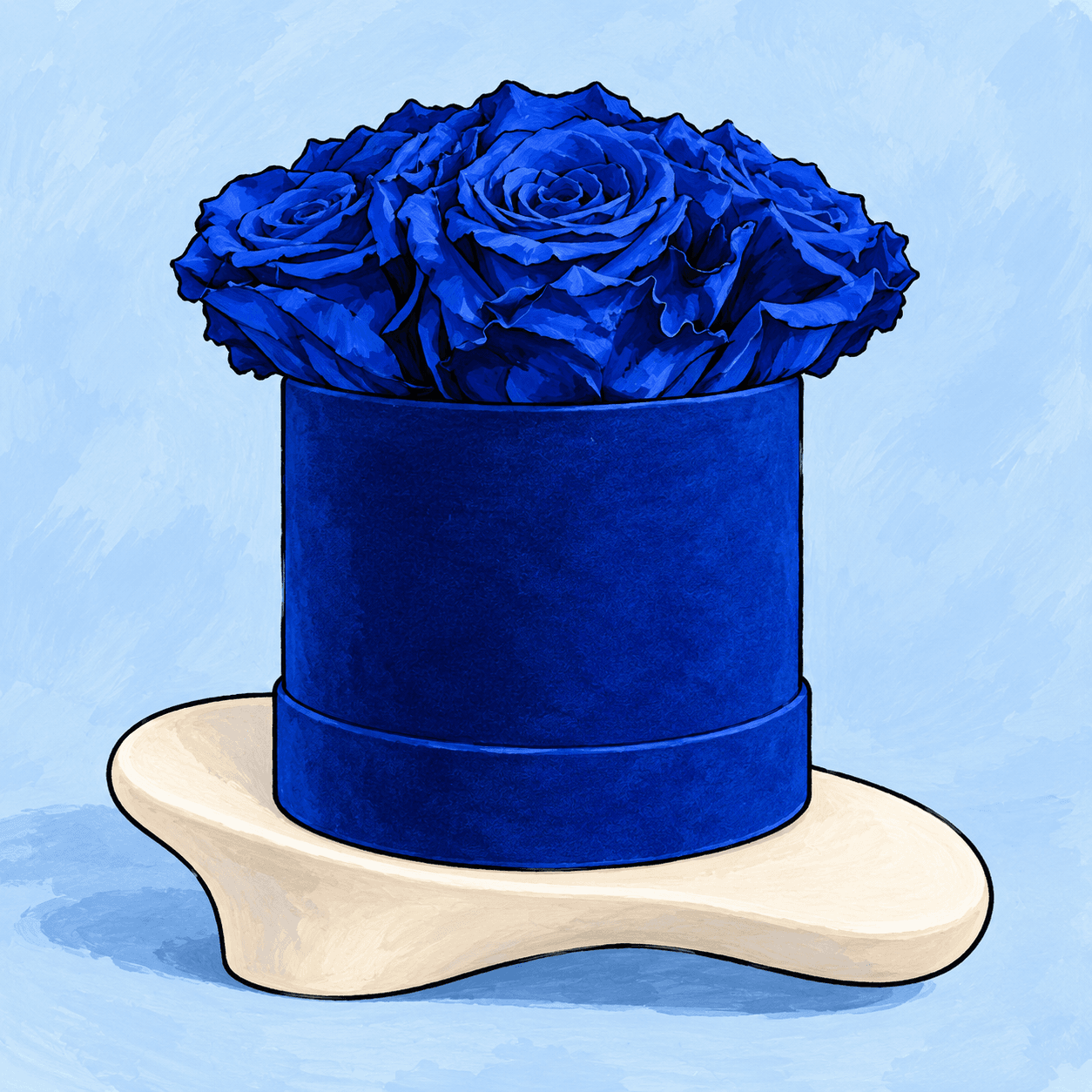 Blue Blood Casual: an illustrated Deliverose composition.
