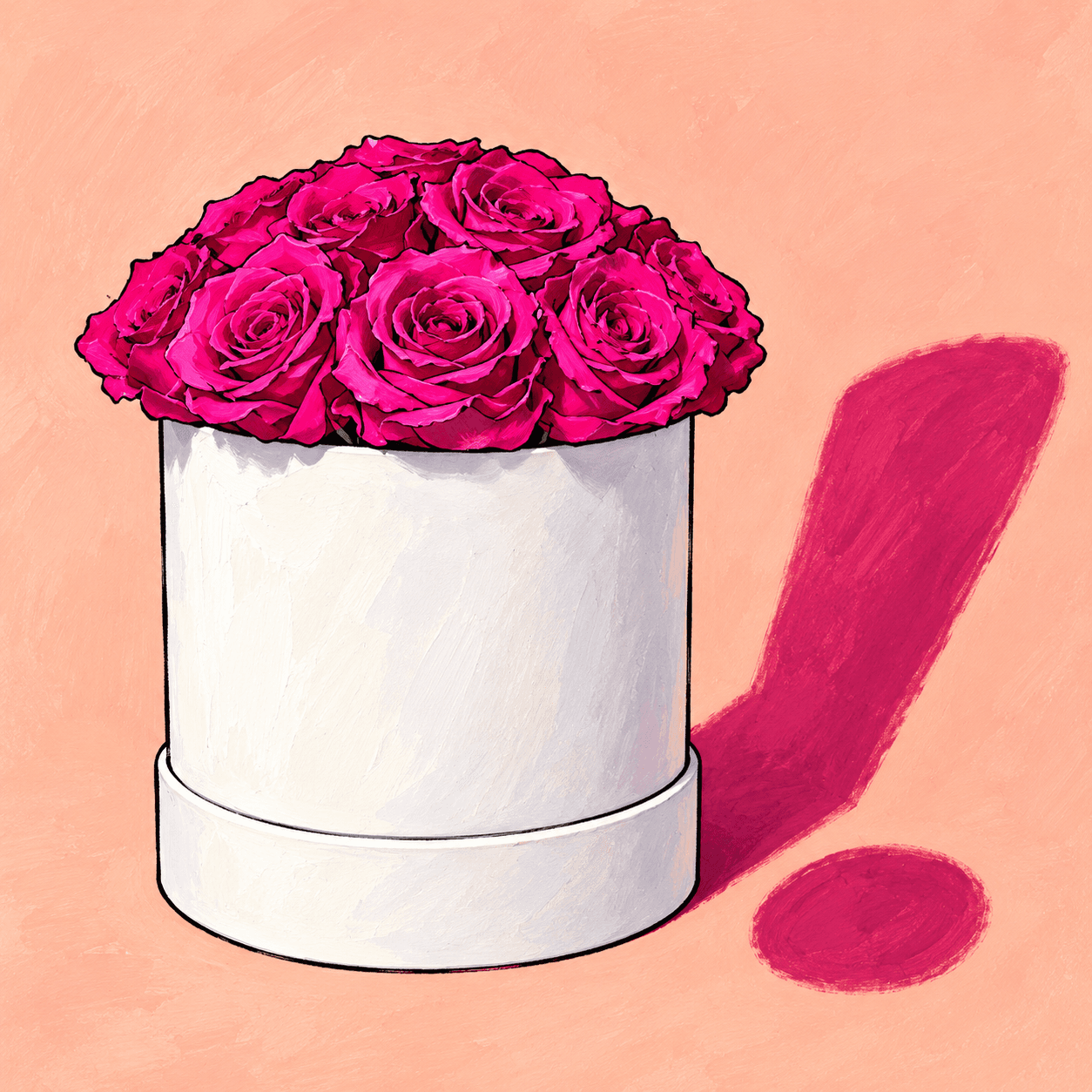 Hot Pink Take: an illustrated Deliverose composition.