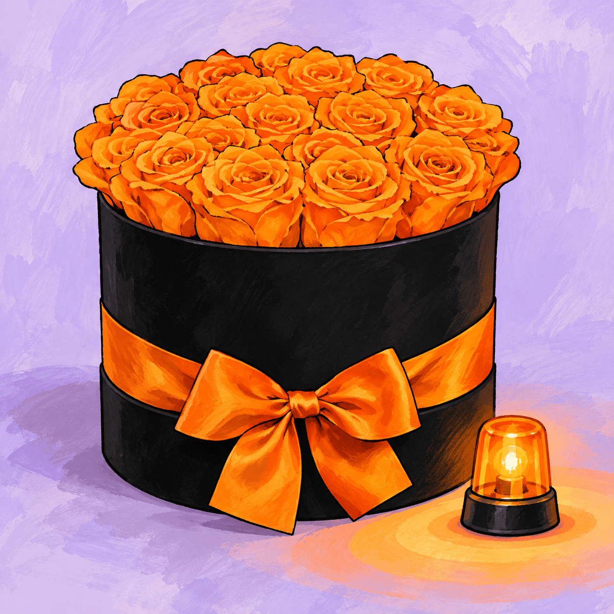 Orange Emergency: an illustrated Deliverose composition.