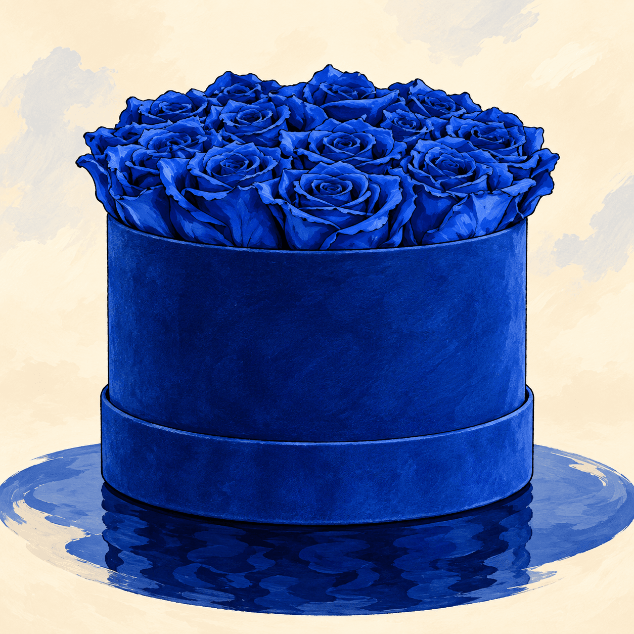 Deep Blue Confidence: an illustrated Deliverose composition.