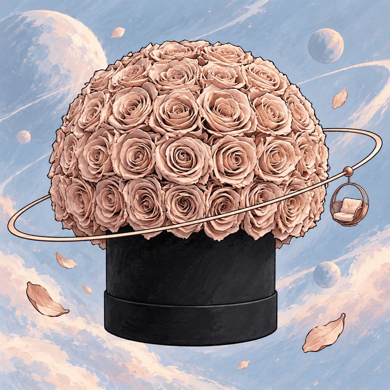 The Petal Planet: an illustrated Deliverose composition.