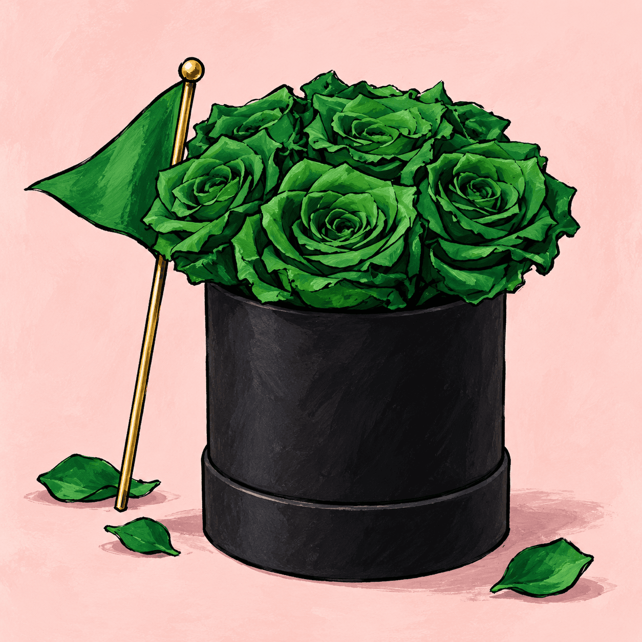 Green Flag: an illustrated Deliverose composition.
