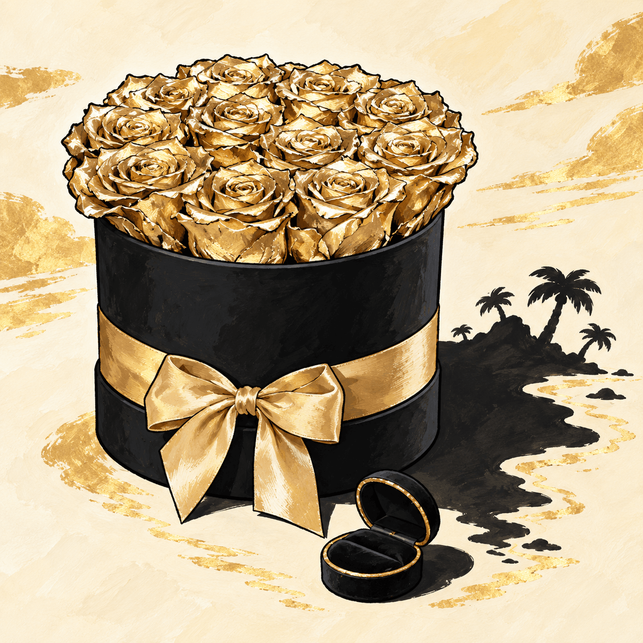 All That Glitters: an illustrated Deliverose composition.